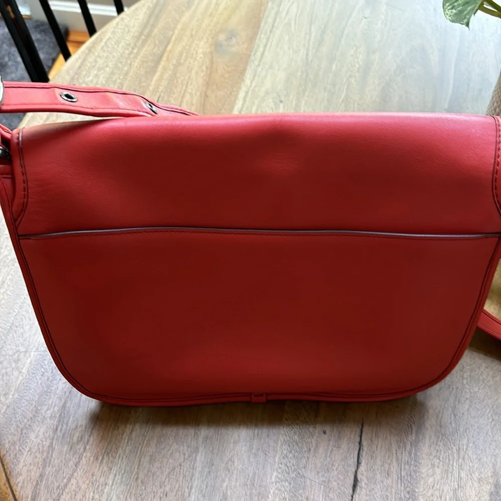 Coach LE Patricia Saddle Bag F38247 Watermelon Smooth Leather Crossbody - Picture 5 of 5